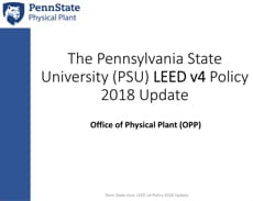 Evolving Penn State Sustainability Policy for the Built Environment