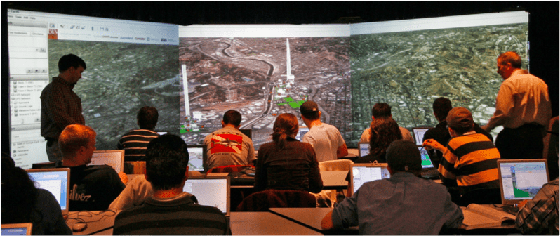 Students engage in a GIS and BIM integrated model during Penn State's Virtual Facility Protoyping course